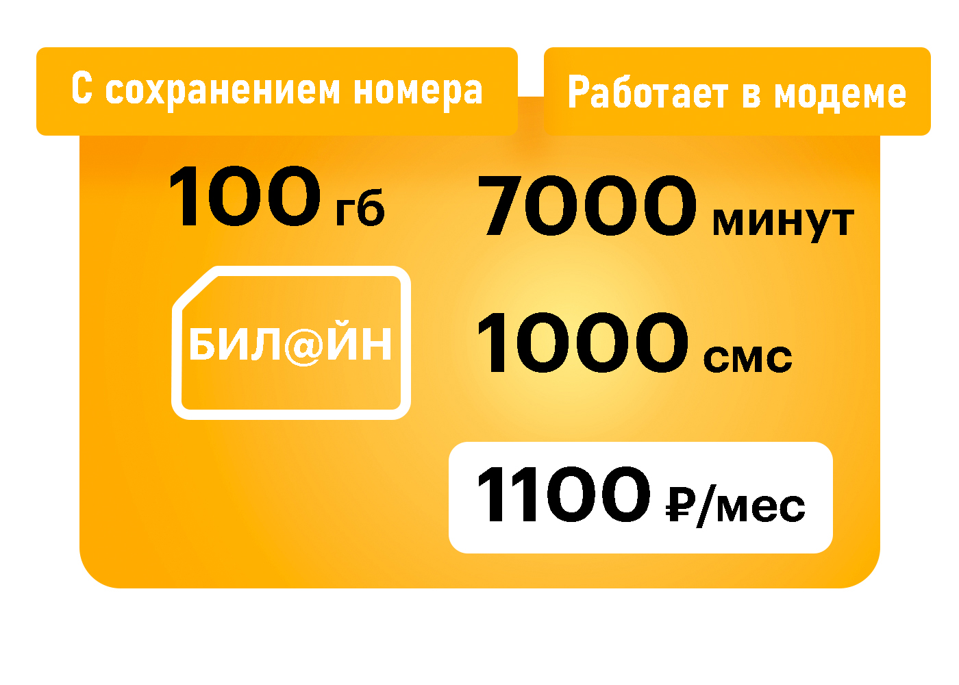 Тариф Бил@йн «Ключевой Эксклюзив 1100» - UnlimL